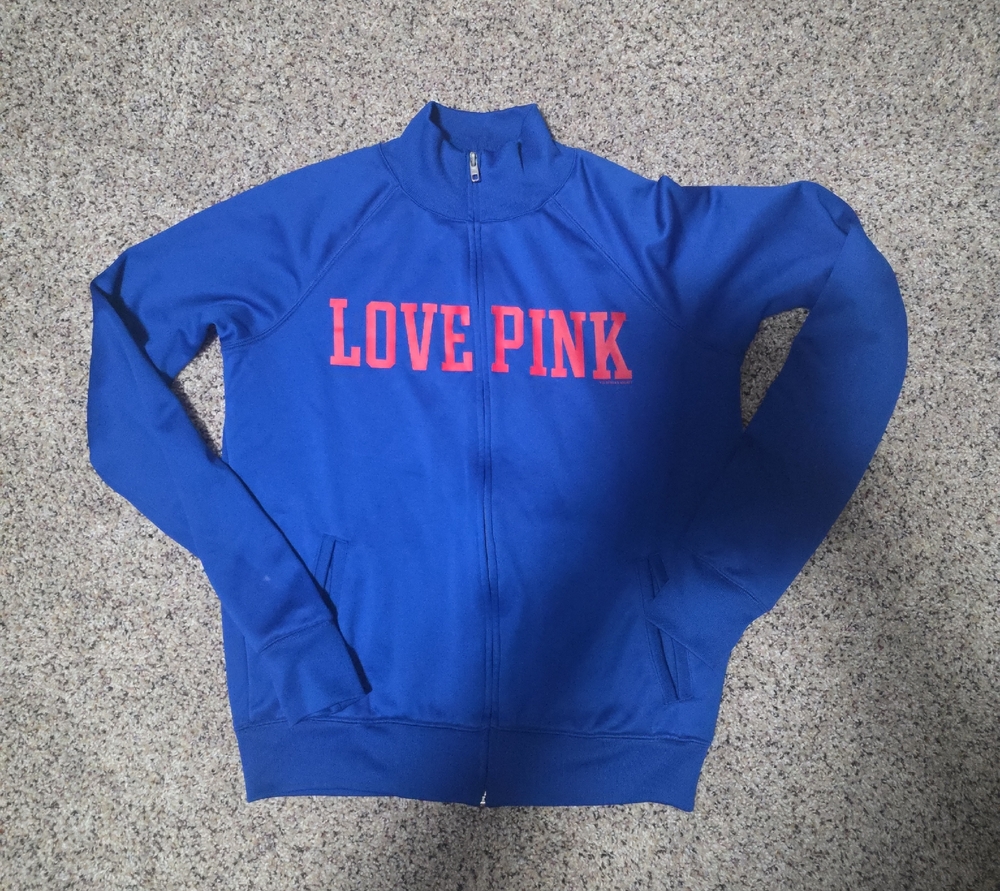 Victoria's Secret PINK Victoria's Secret Woman Blue Zip-Up Jacket - Love Pink